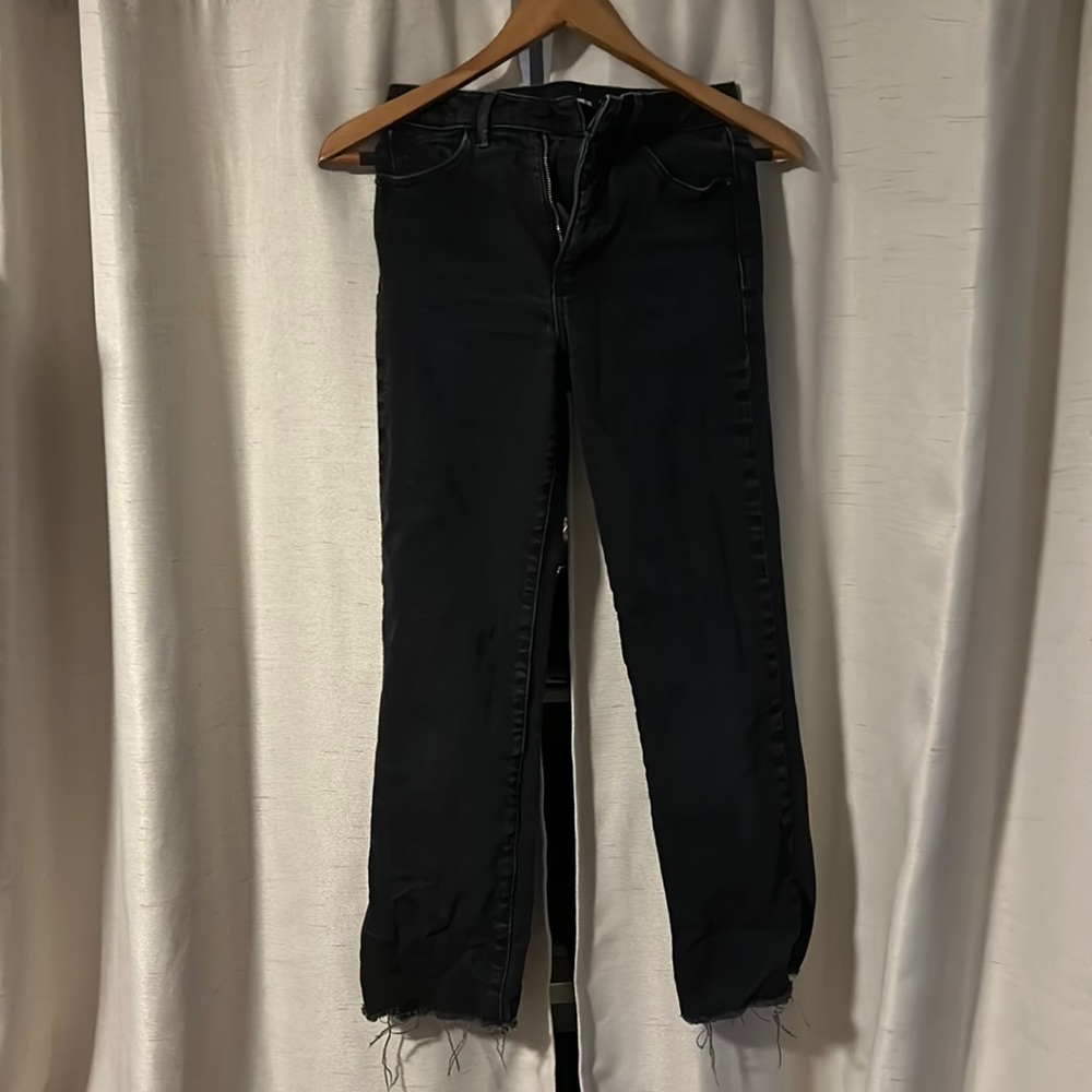 Express Black Straight Ankle Jeans